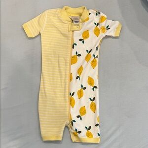 Hanna Andersson Lemon Print Yellow Kids One Piece